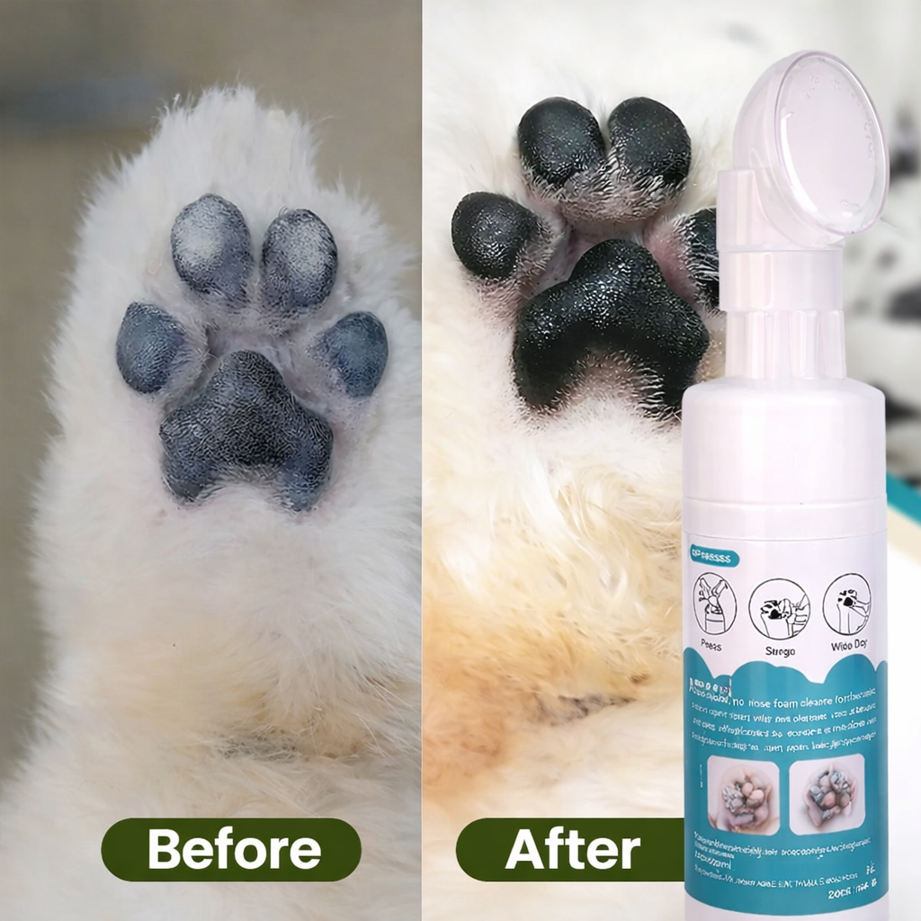 cleaning dog paw