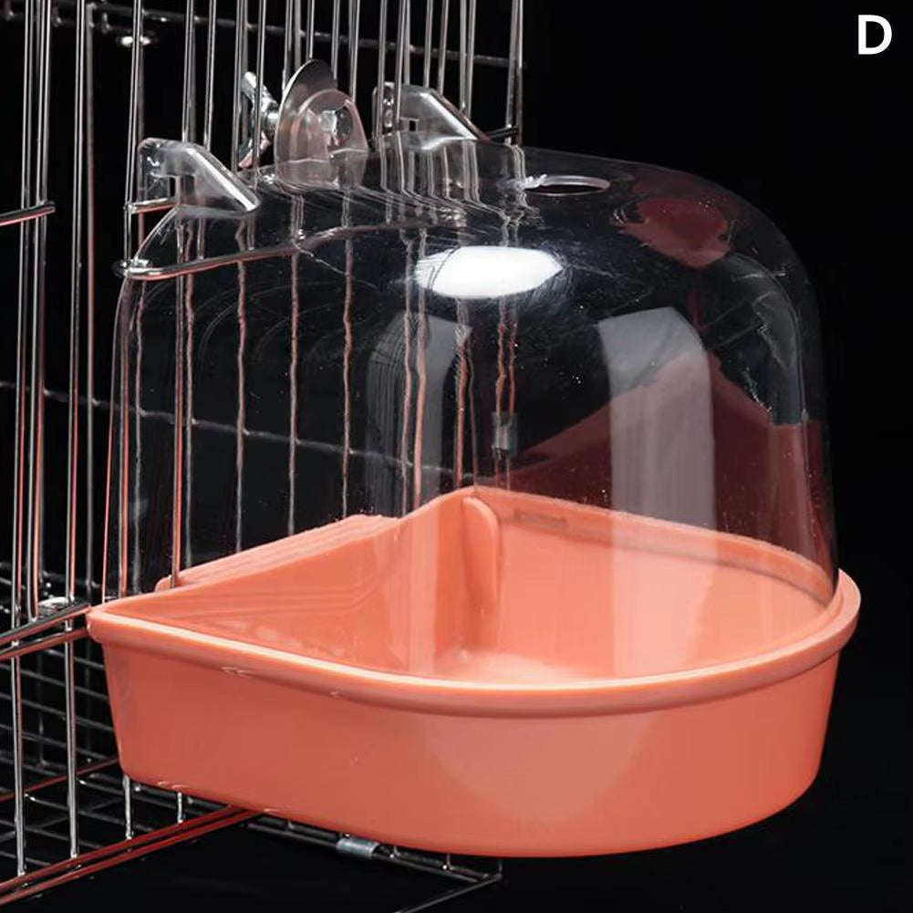 Clear Bird Bath for Cage Parakeet Bird Cage Parrots Bathtub Bath Shower Box Cage for Little Bird Canary Budgerigar Cockatiel