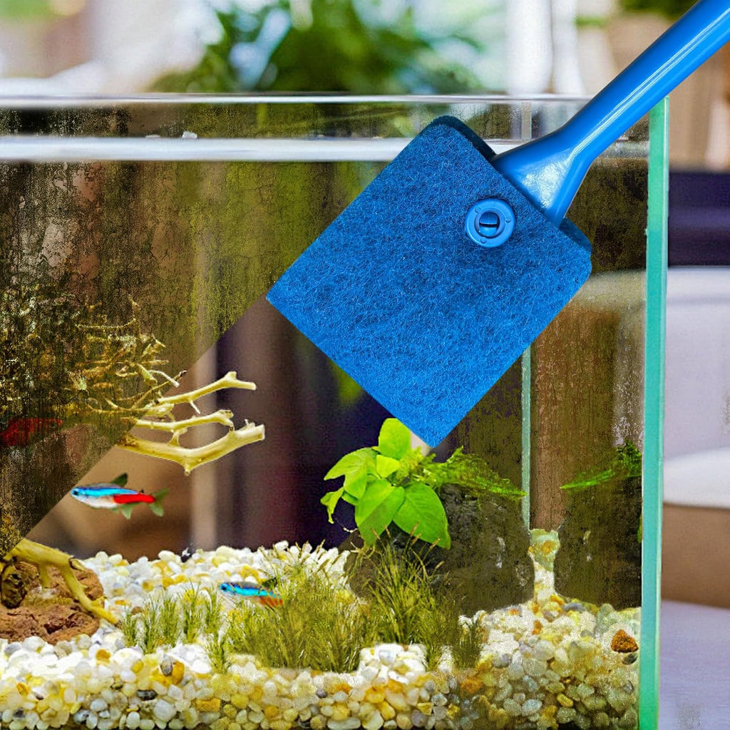 Aquarium Cleaning Brush – Double-Sided Sponge with Long Handle