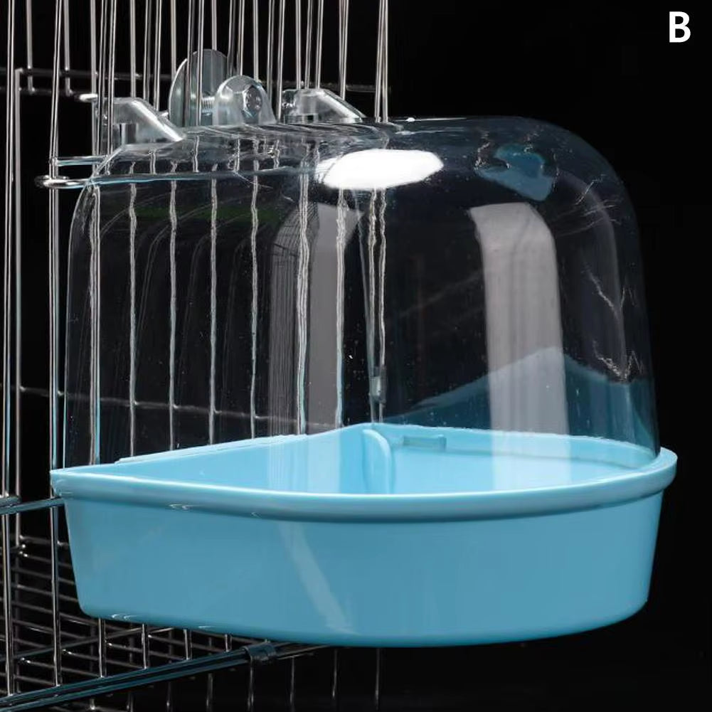 Clear Bird Bath for Cage Parakeet Bird Cage Parrots Bathtub Bath Shower Box Cage for Little Bird Canary Budgerigar Cockatiel