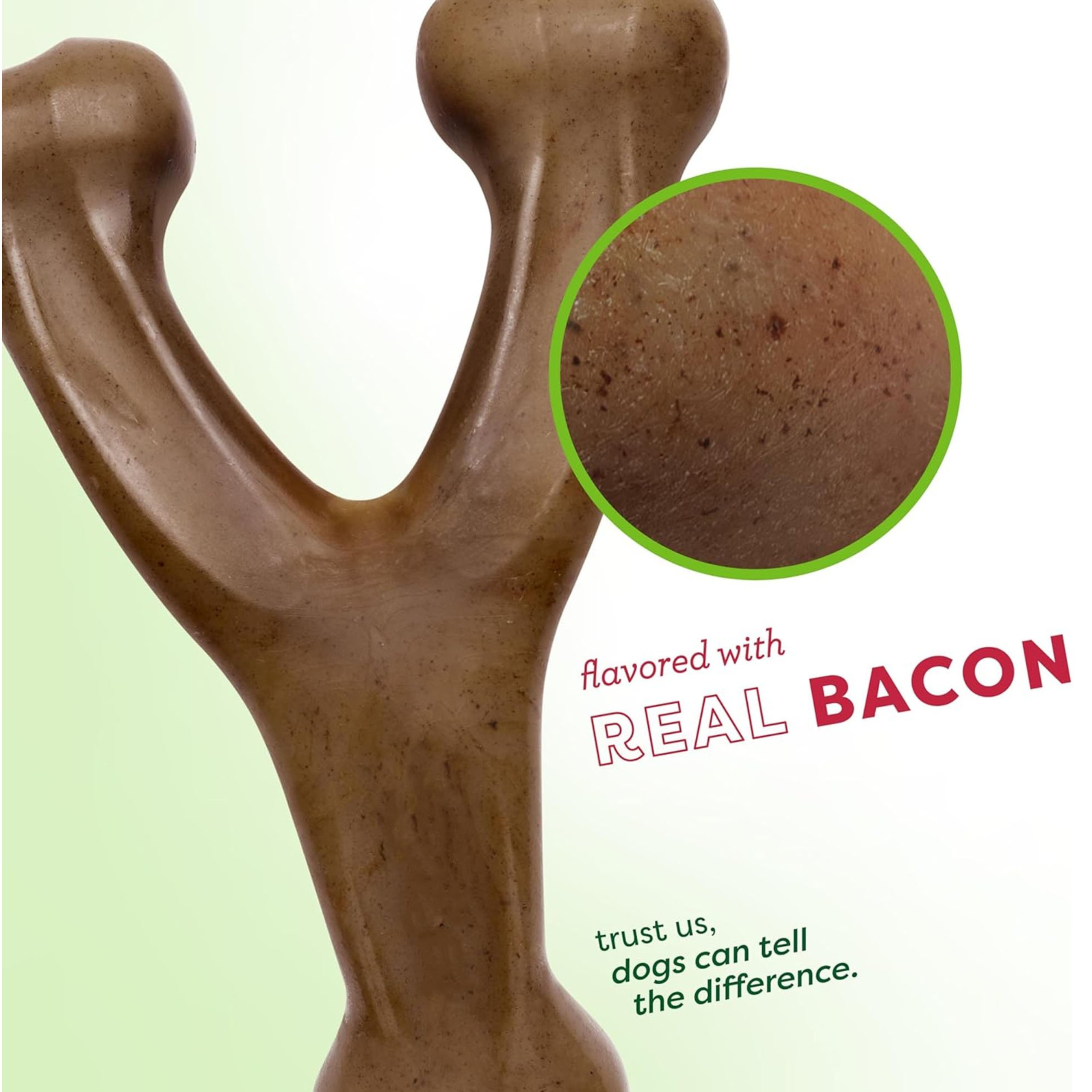 Durable Dog Chew Toy – Wishbone Shape with Real Bacon Flavor