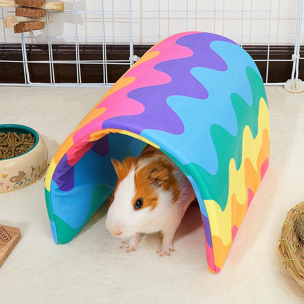 Foldable Guinea Pig Tunnel & Hideout – Rainbow Wave