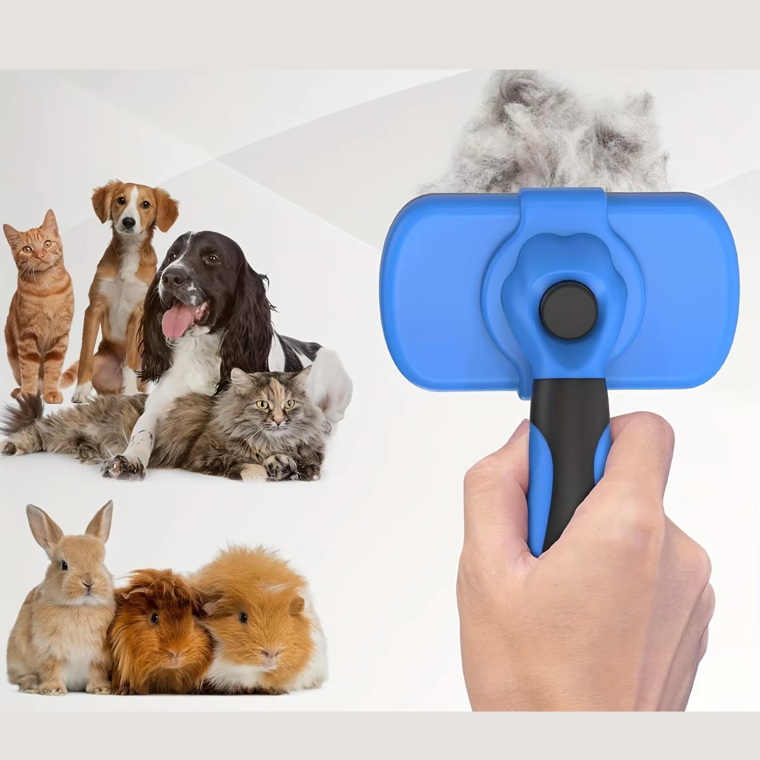 Self-Cleaning Slicker Brush for Dogs and Cats – Ergonomic Grooming Tool with Soft Bristles