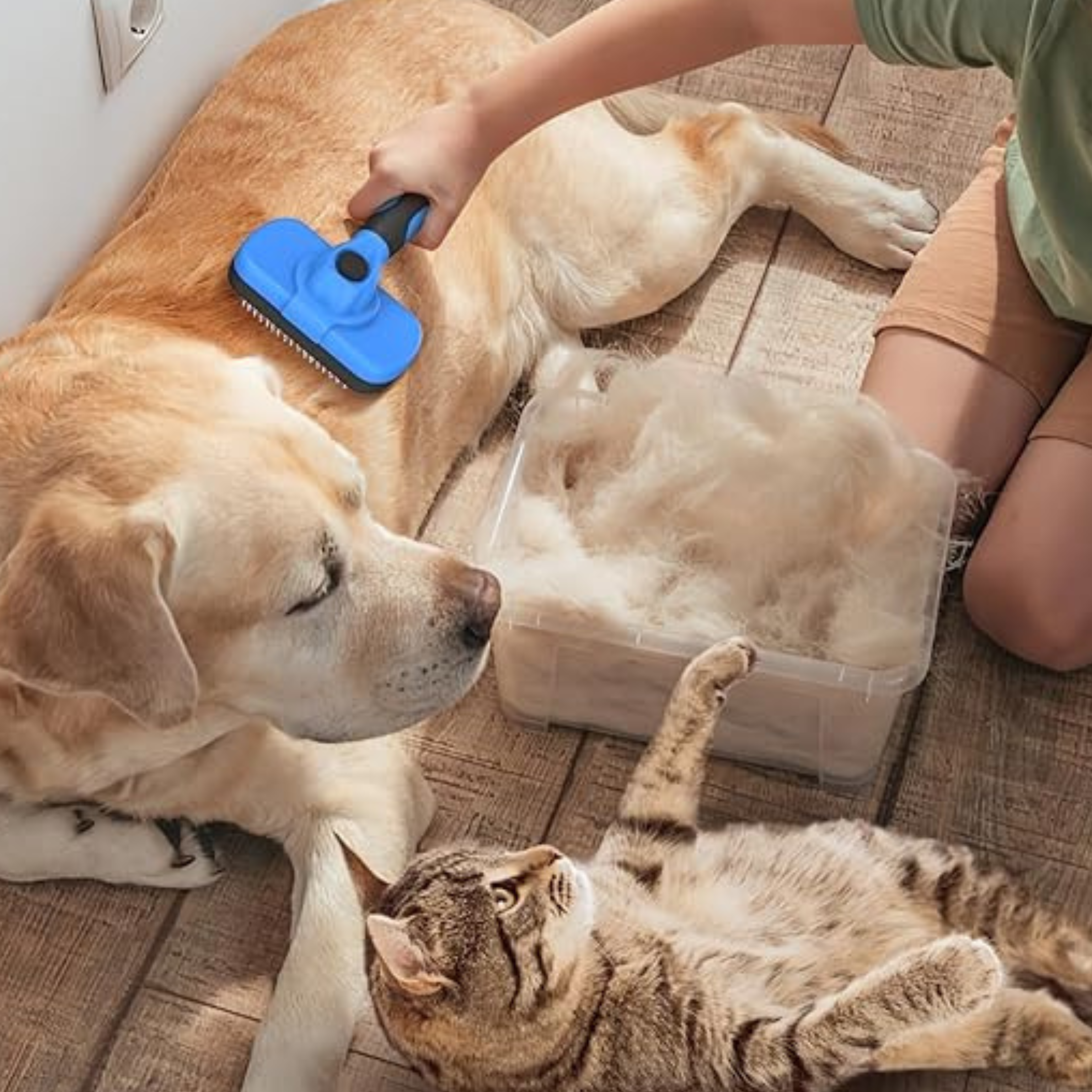 Self-Cleaning Slicker Brush for Dogs and Cats – Ergonomic Grooming Tool with Soft Bristles