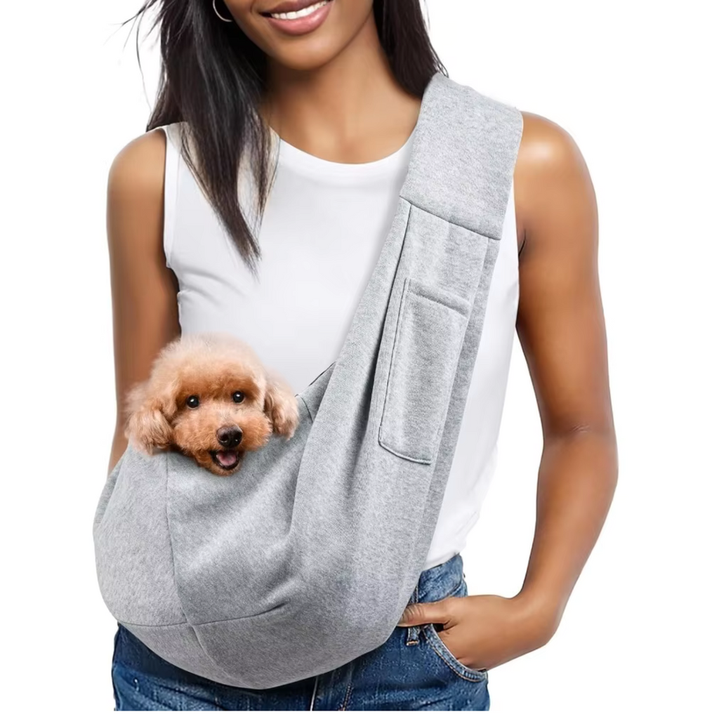 Pet Sling Carrier for Small Dogs and Cats – Hands-Free Travel Shoulder Bag with Safety Belt