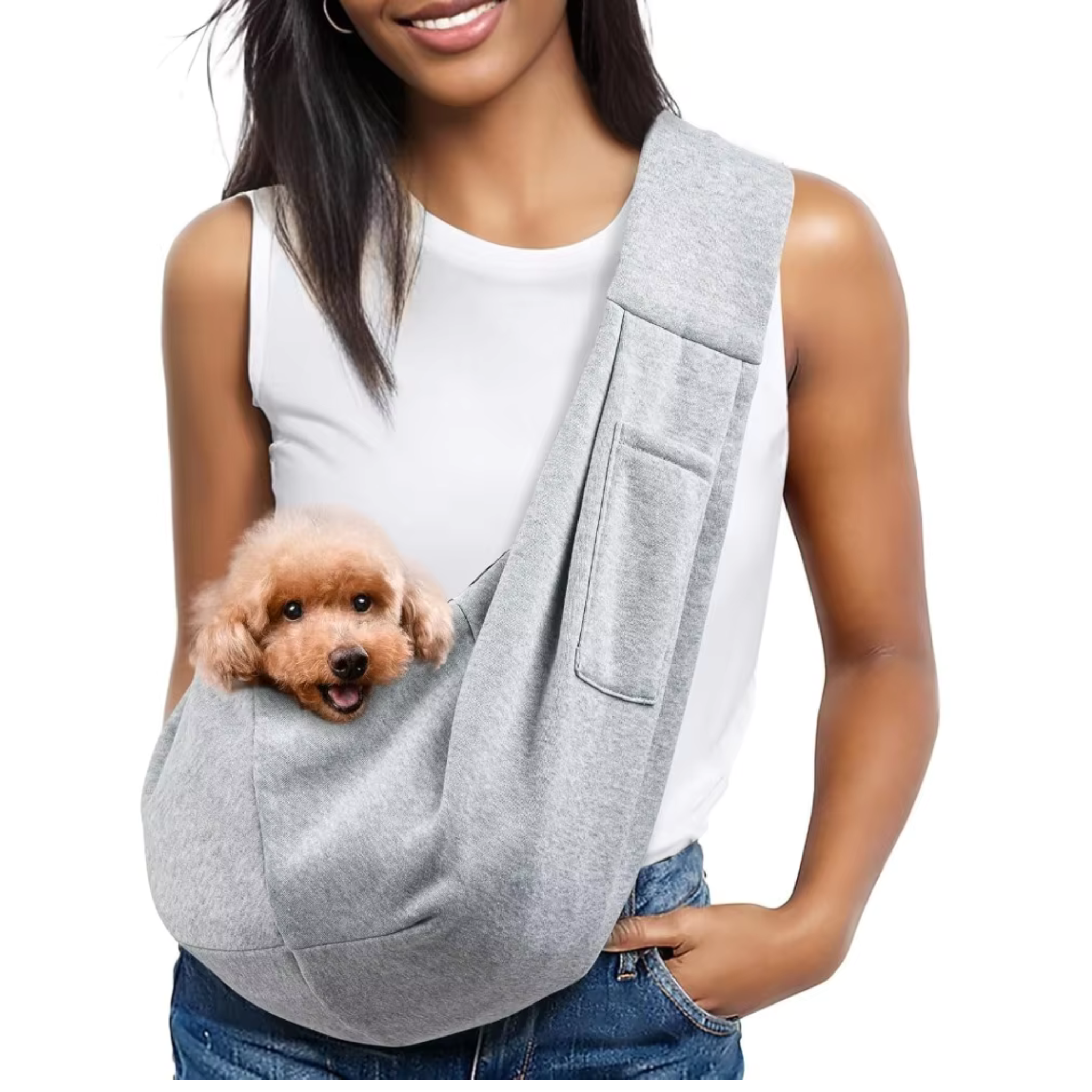 Pet Sling Carrier for Small Dogs and Cats – Hands-Free Travel Shoulder Bag with Safety Belt