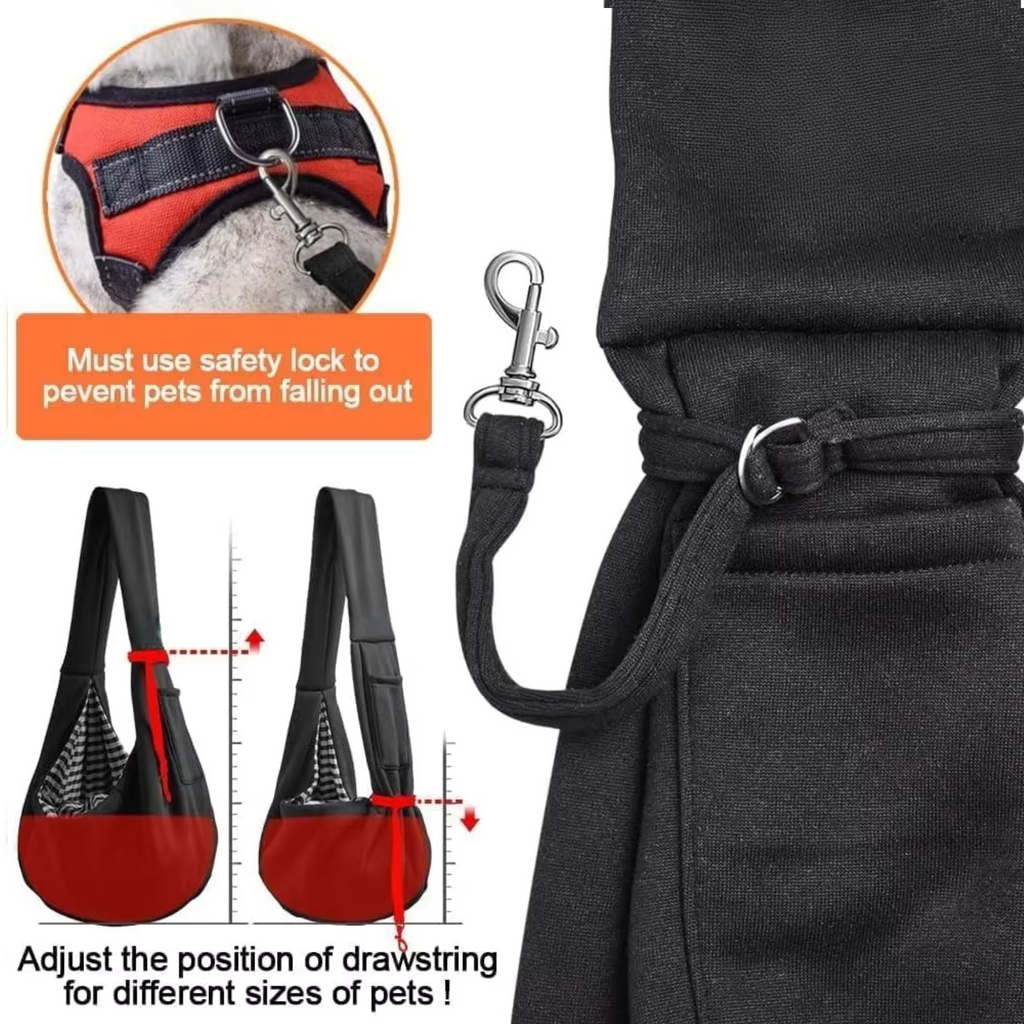 Pet Sling Carrier for Small Dogs and Cats – Hands-Free Travel Shoulder Bag with Safety Belt