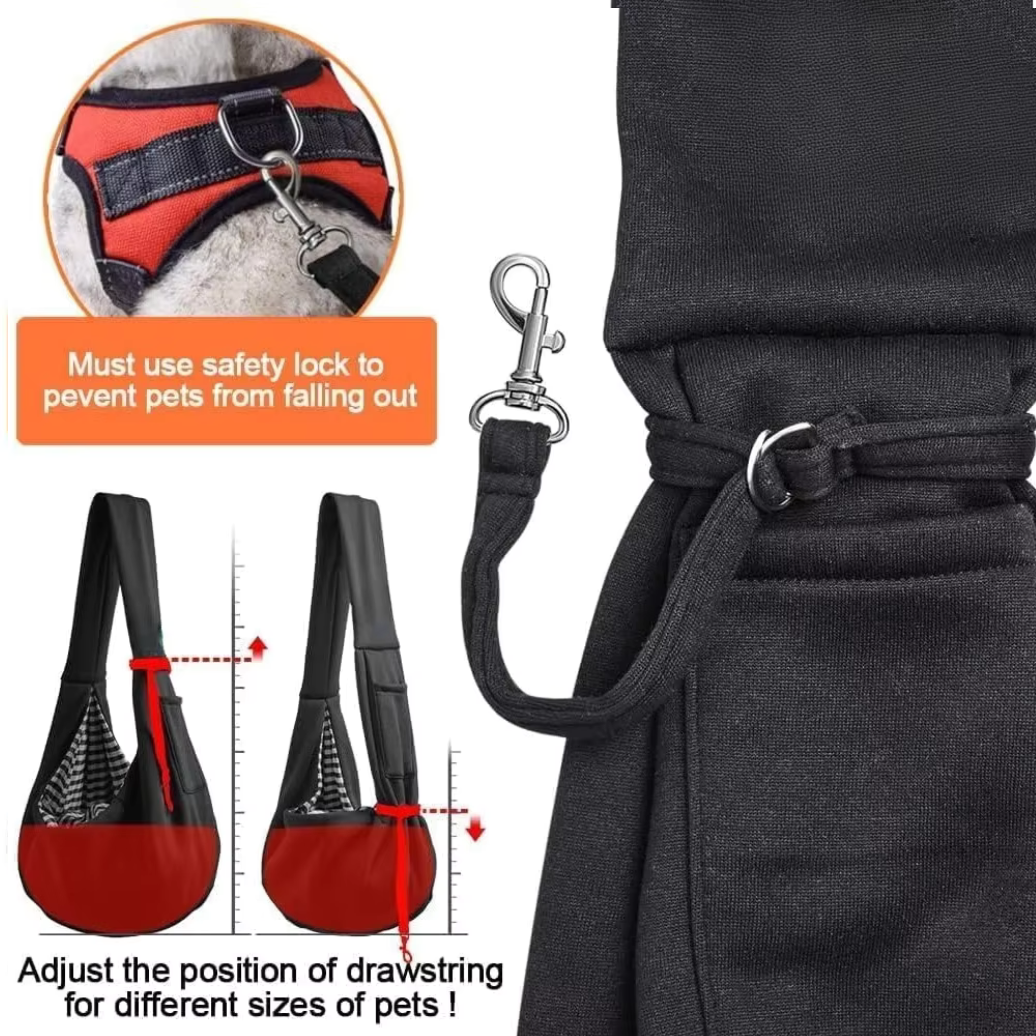 Pet Sling Carrier for Small Dogs and Cats – Hands-Free Travel Shoulder Bag with Safety Belt