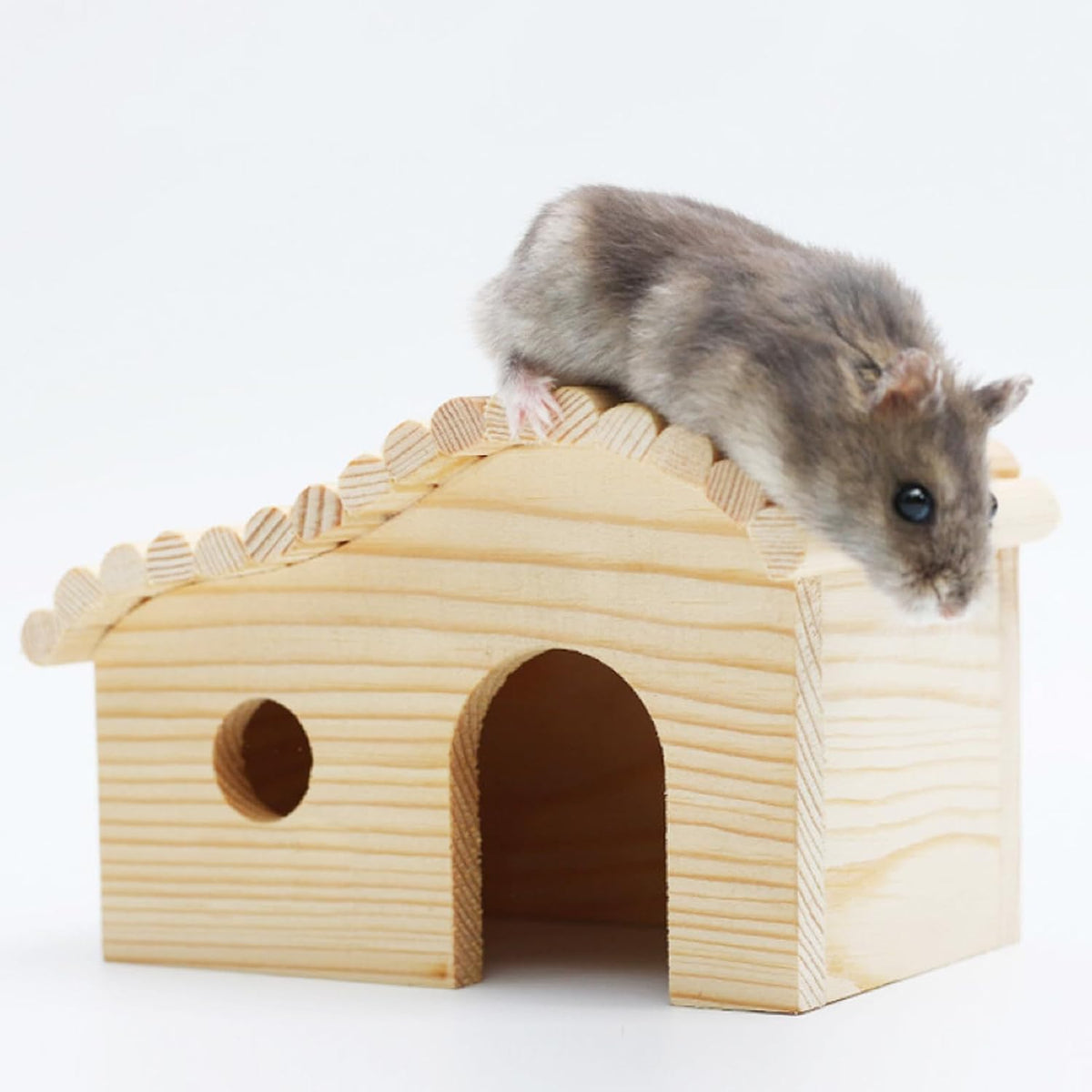 Wooden Hamster & Gerbil Hideout House – Forest Style