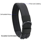 Wide Nylon Dog Collar with Metal Buckle – Neoprene Lined