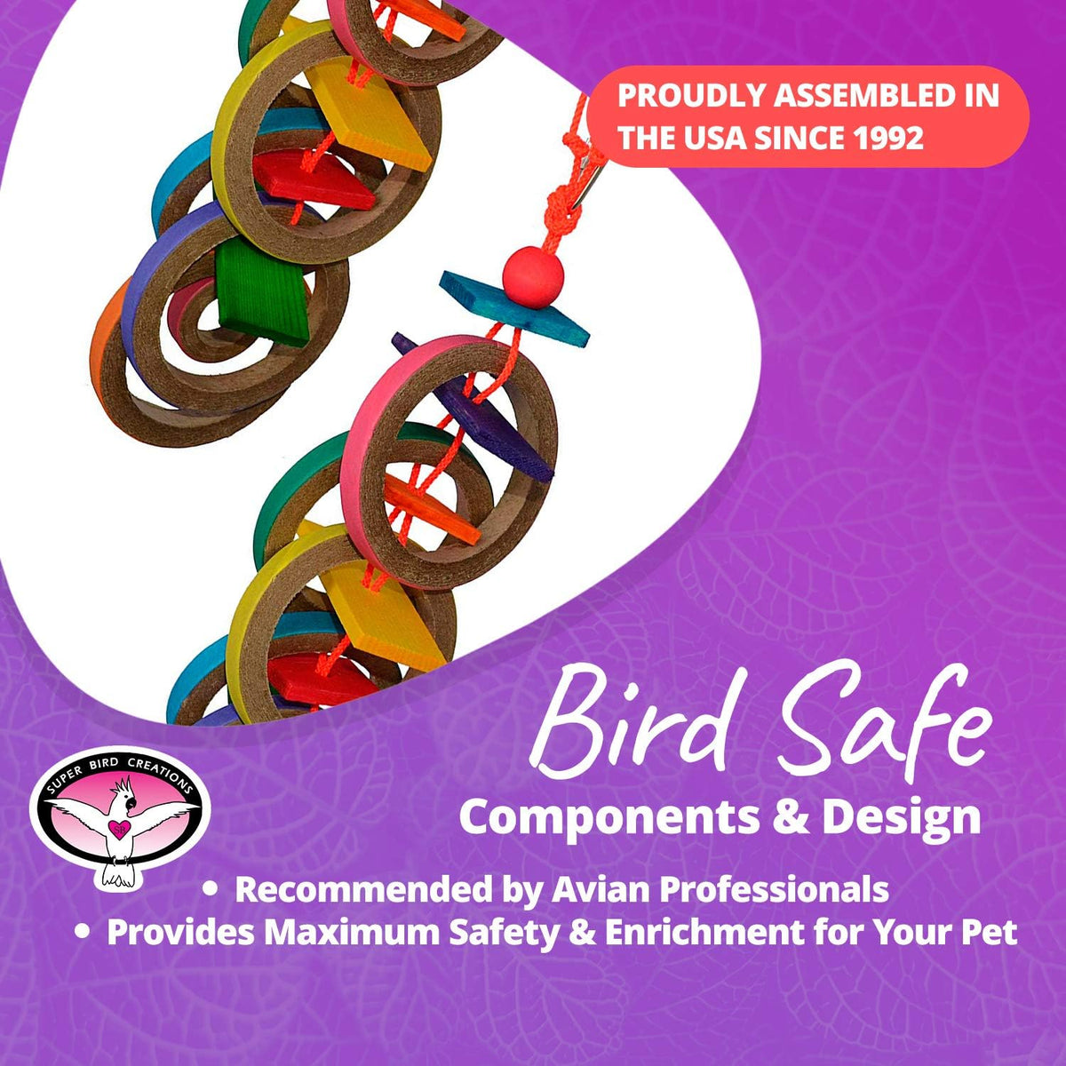 Olympic Rings Hanging Bird Toy – Super Bird Creations SB625