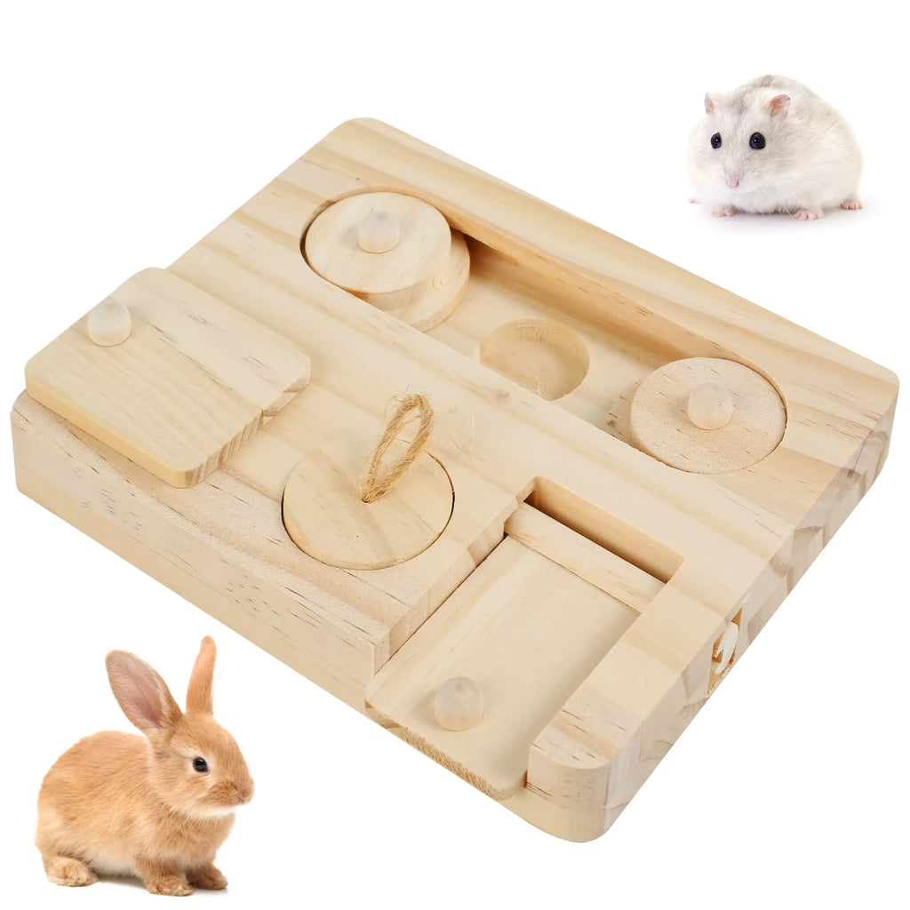 Wooden guinea pig foraging toy