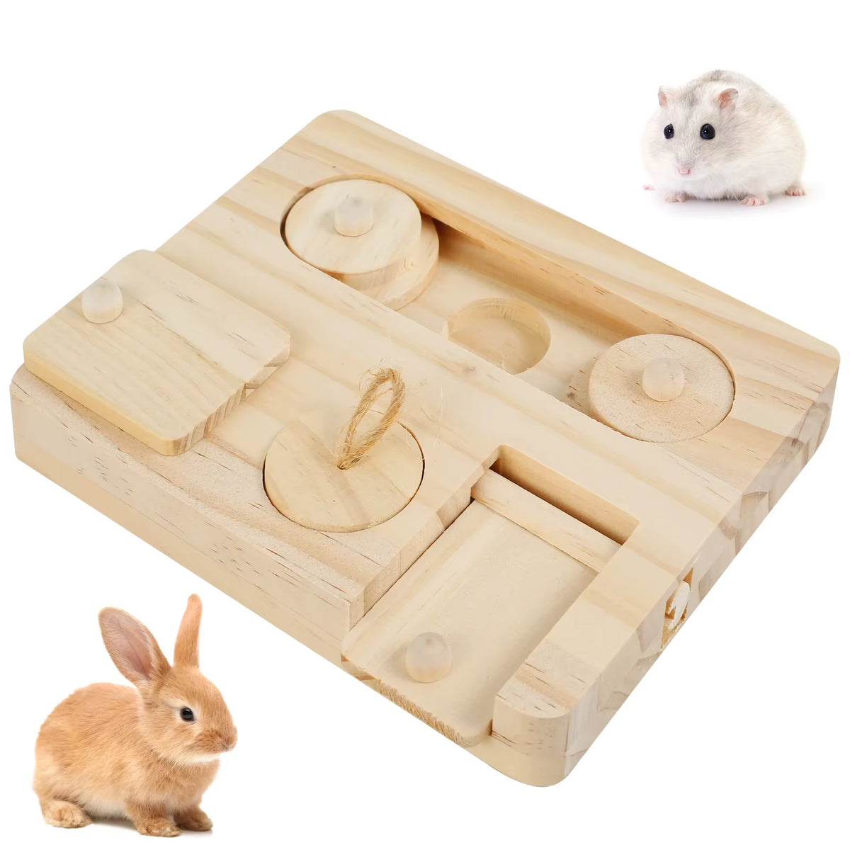 Wooden guinea pig foraging toy