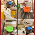Silicone Dog Treat Pouch with Magnetic Closure, Portable Pet Snack Bag for Training, Walking & Travel