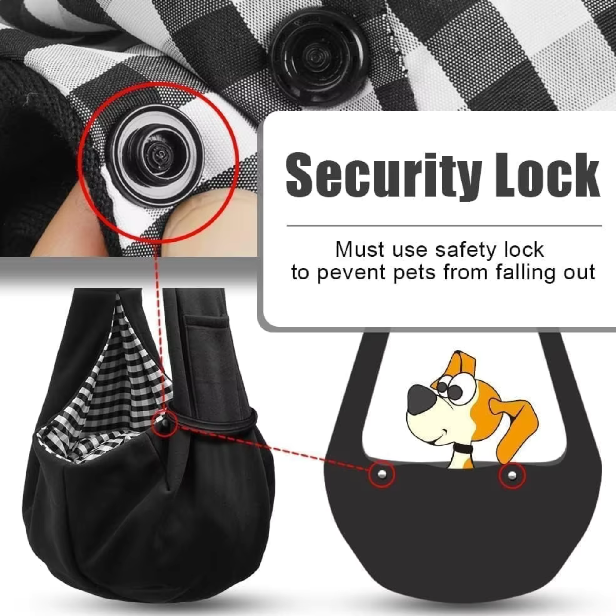 Pet Sling Carrier for Small Dogs and Cats – Hands-Free Travel Shoulder Bag with Safety Belt