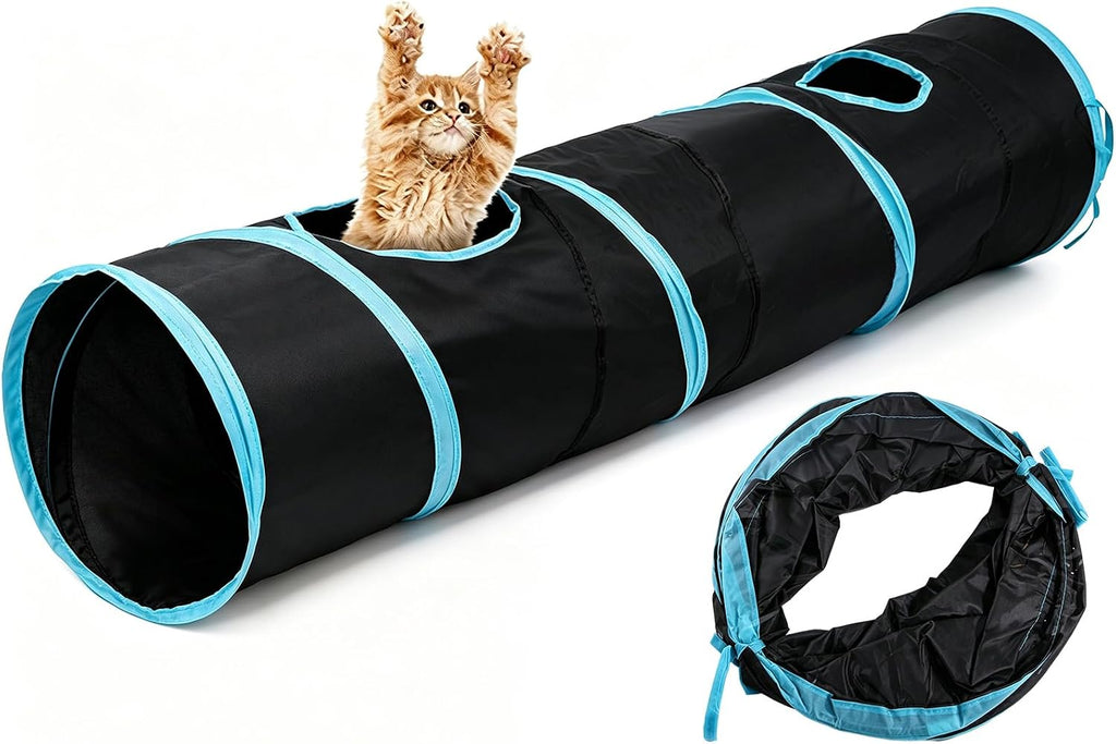 Collapsible Black Play Tunnel for Cats & Rabbits