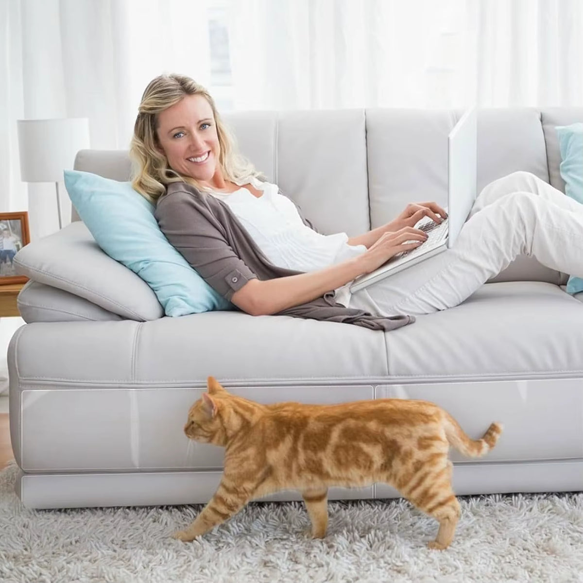 Clear cat scratch couch protector