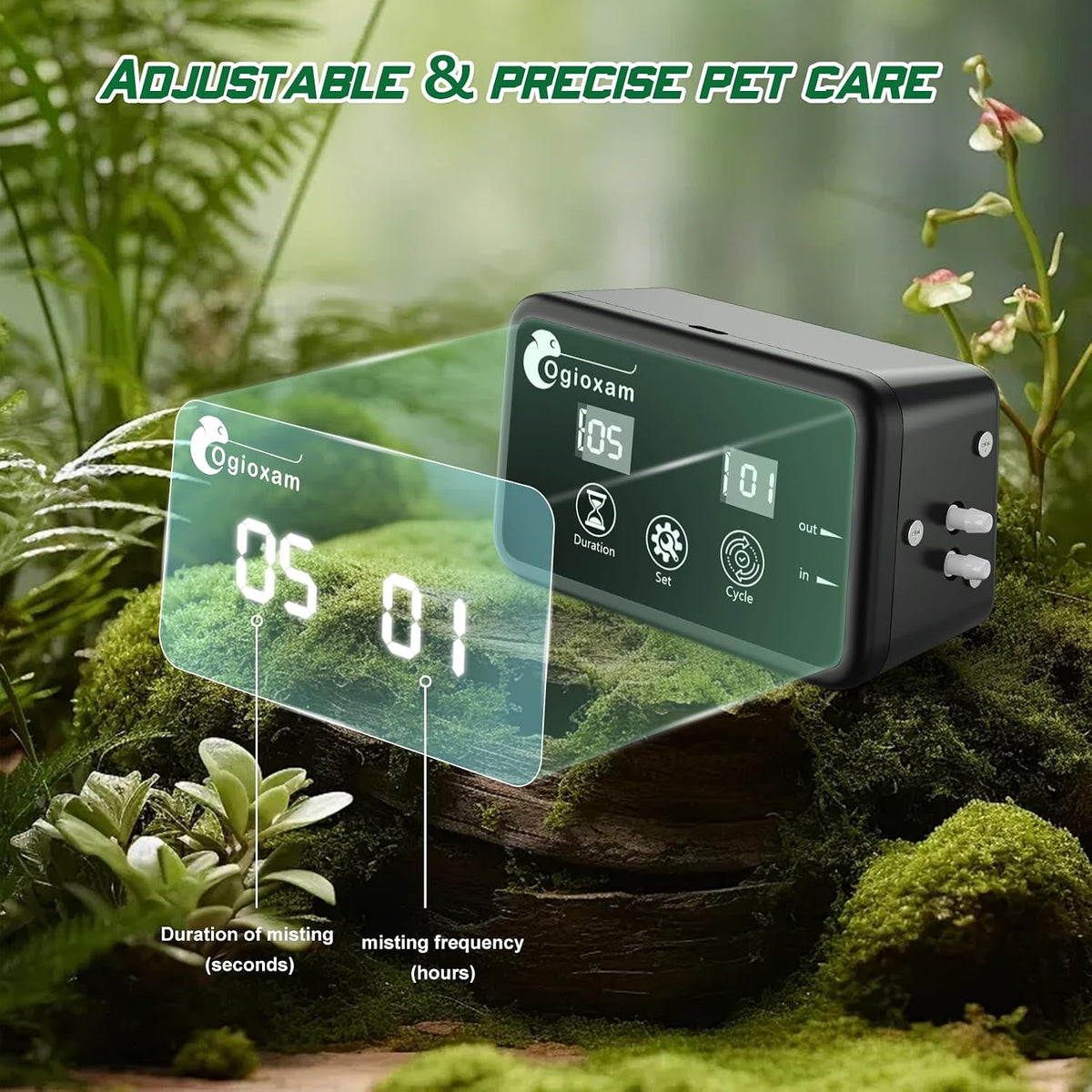 Automatic Reptile Mister System, Reptile Humidifiers Smart Misting System, Snake Mister Smart (2 Nozzles)