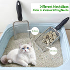 Stainless Steel Habitat & Litter Scoops – 2 Pack, Fine Mesh