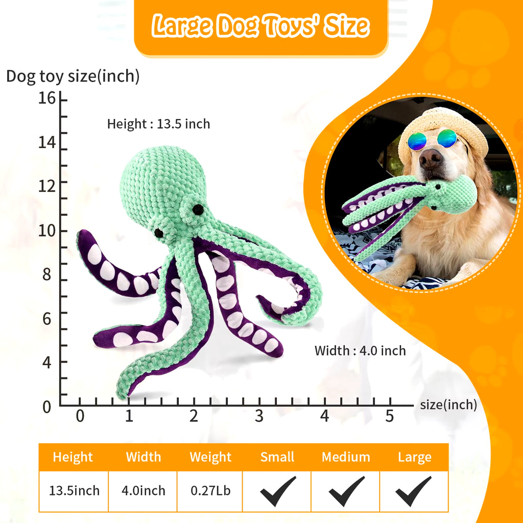 Octopus dog toy squeaky plush