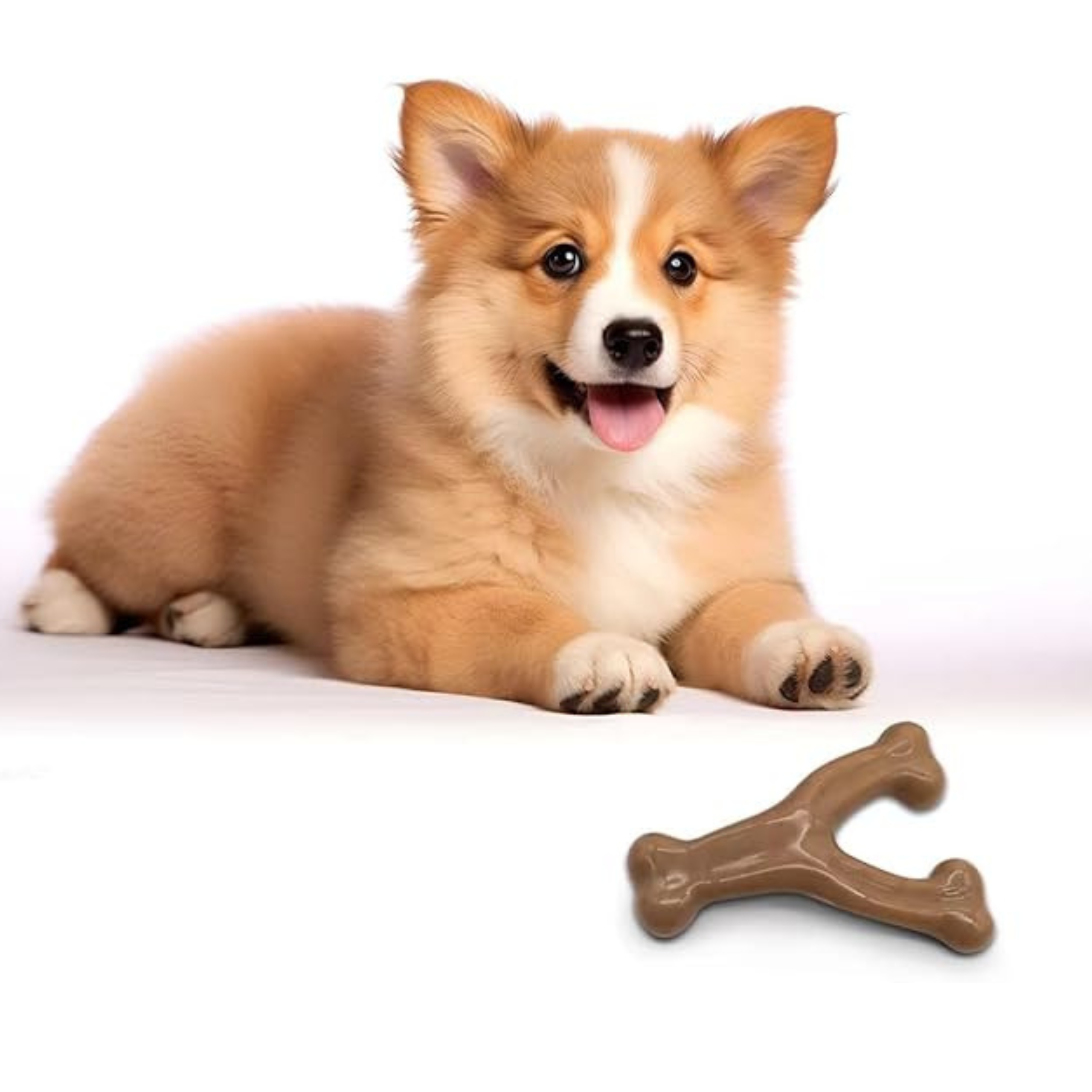 Durable Dog Chew Toy – Wishbone Shape with Real Bacon Flavor