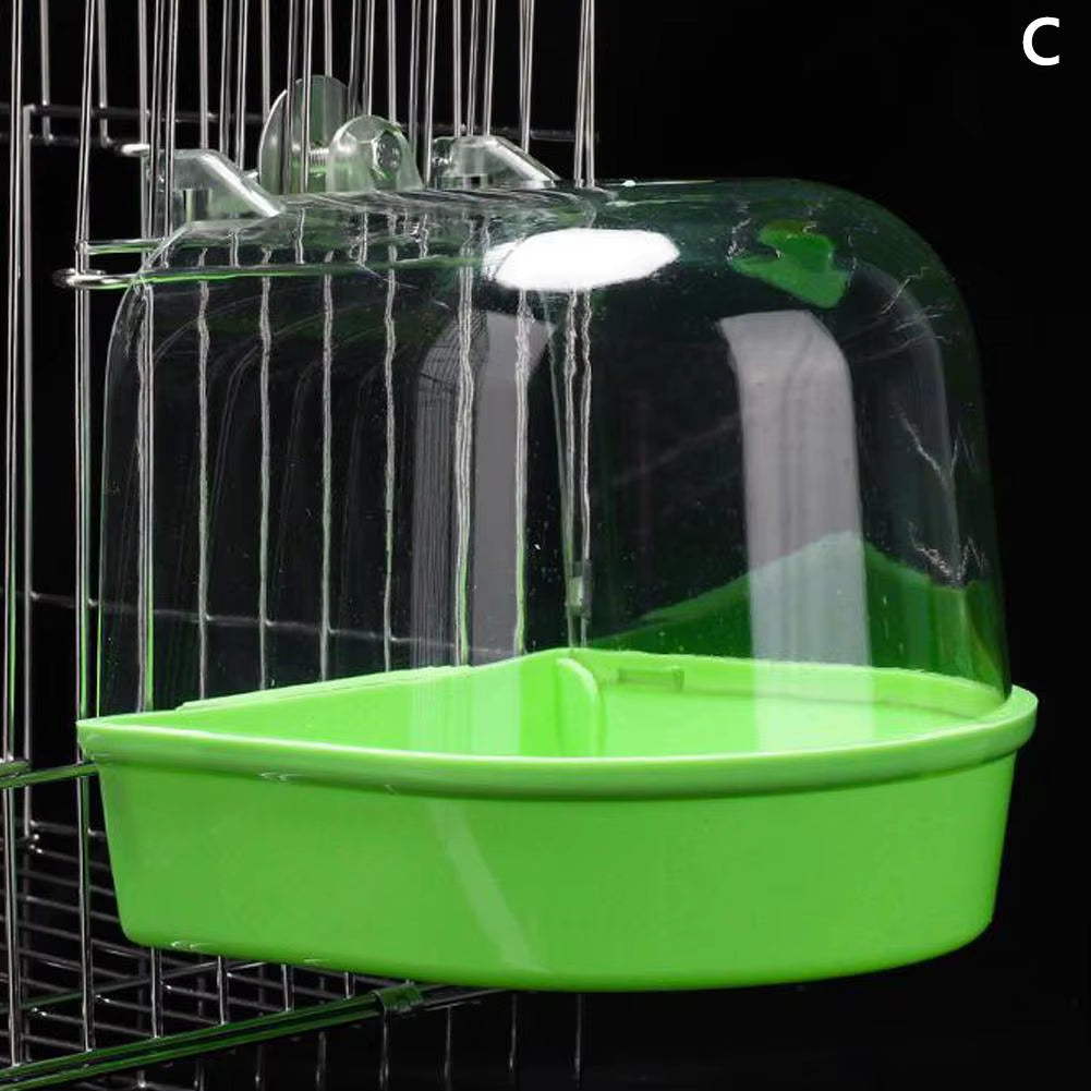 Clear Bird Bath for Cage Parakeet Bird Cage Parrots Bathtub Bath Shower Box Cage for Little Bird Canary Budgerigar Cockatiel