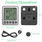 Digital Refrigerator Freezer Fridge Thermometer with Extra Sensor Reptile Thermometer Indoor Hygrometer Max and Min Remember Black ZZ20