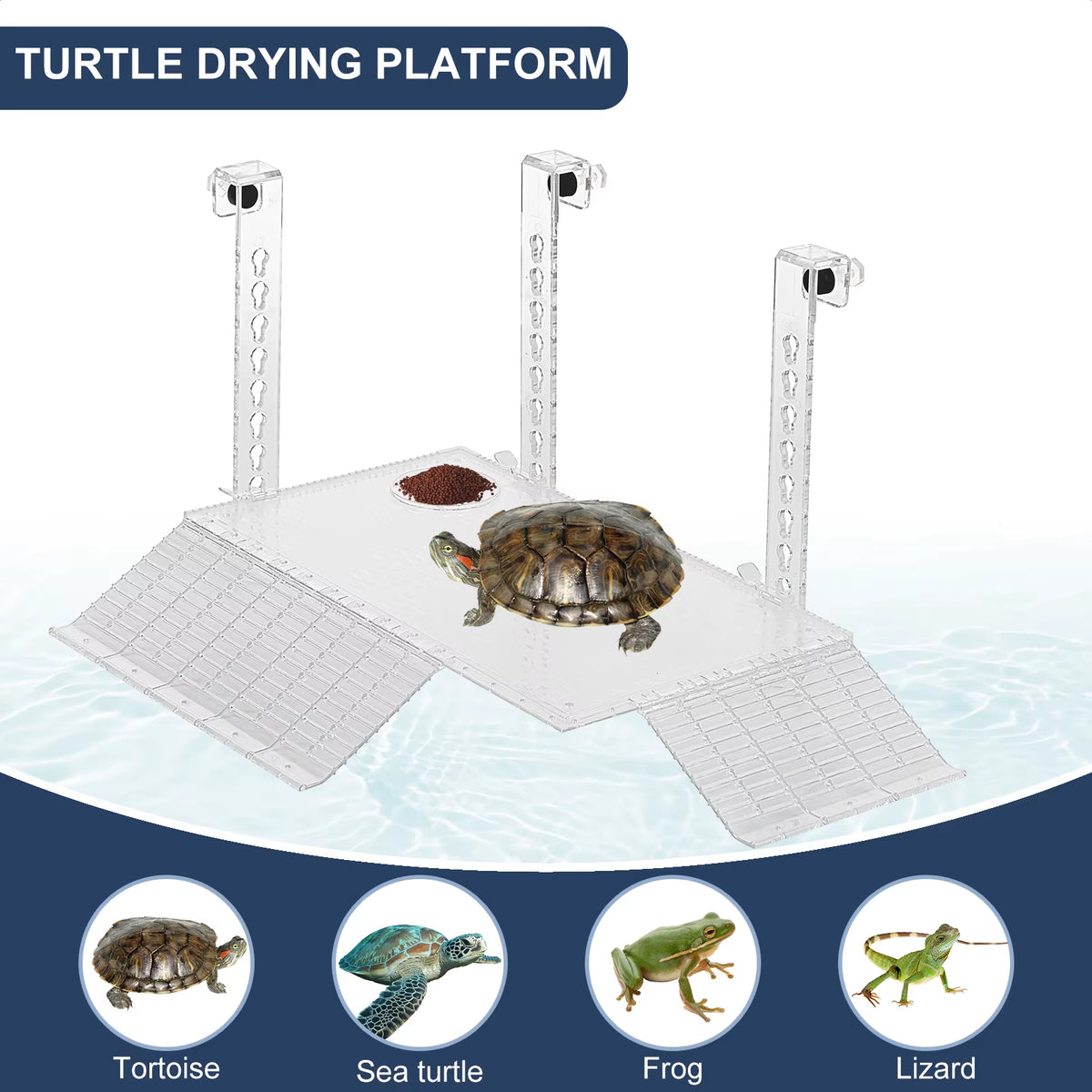 Adjustable Turtle Basking Platform Acrylic Clear Turtle Dock Climbing Habitat Float Island for Fish Tank Aquarium Accessories