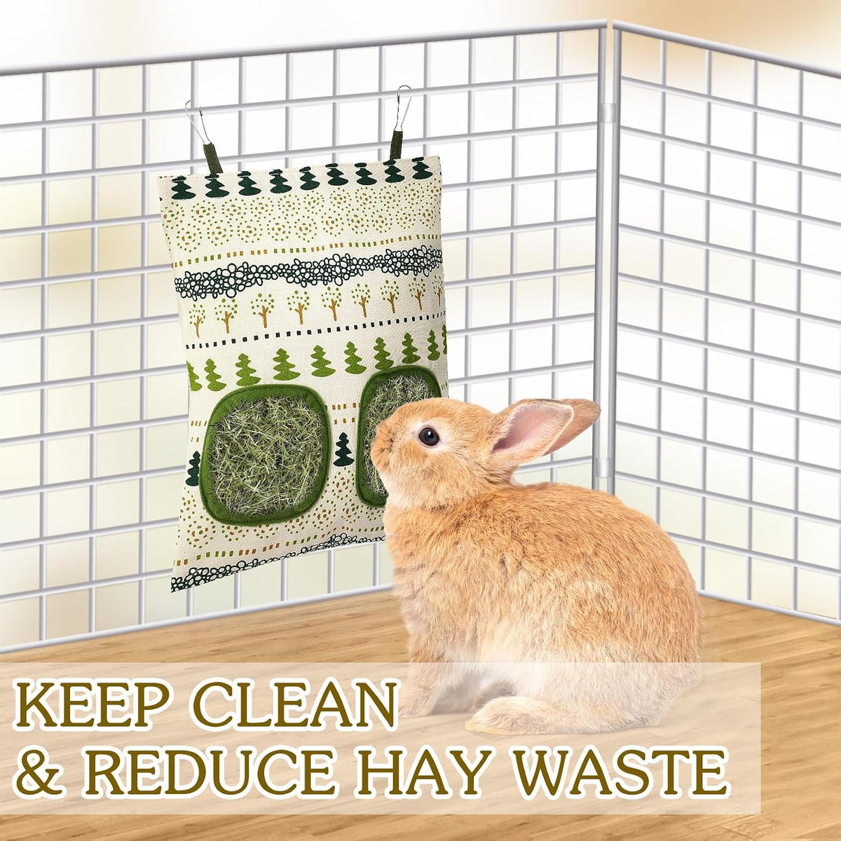 Hanging Hay Feeder Bags for Rabbits & Guinea Pigs – 3 Pack