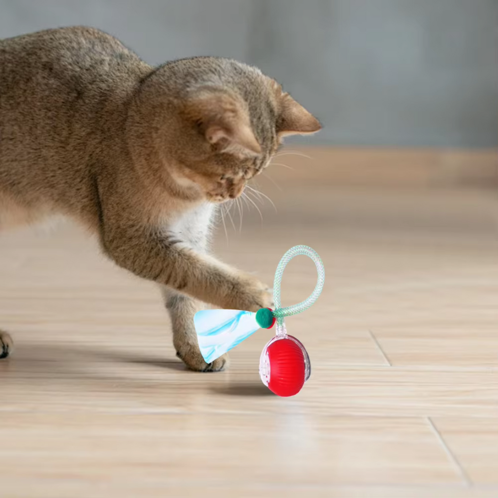 Motion-Activated Electric Cat Toy Ball – Rechargeable Interactive Pet Exercise Toy with Tail
