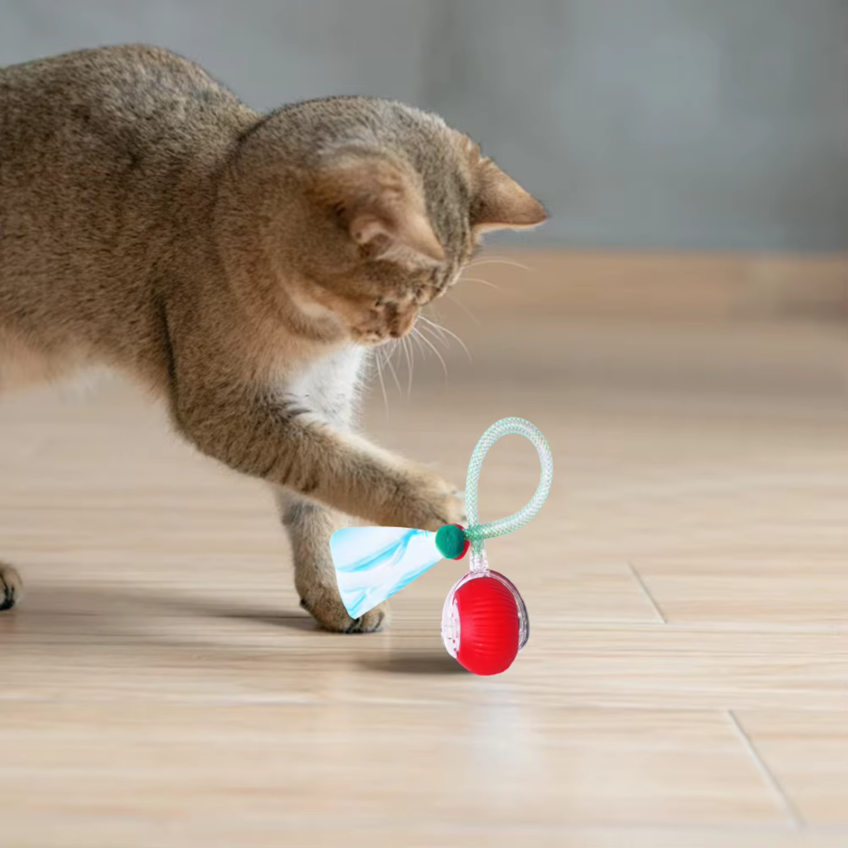 Motion-Activated Electric Cat Toy Ball – Rechargeable Interactive Pet Exercise Toy with Tail