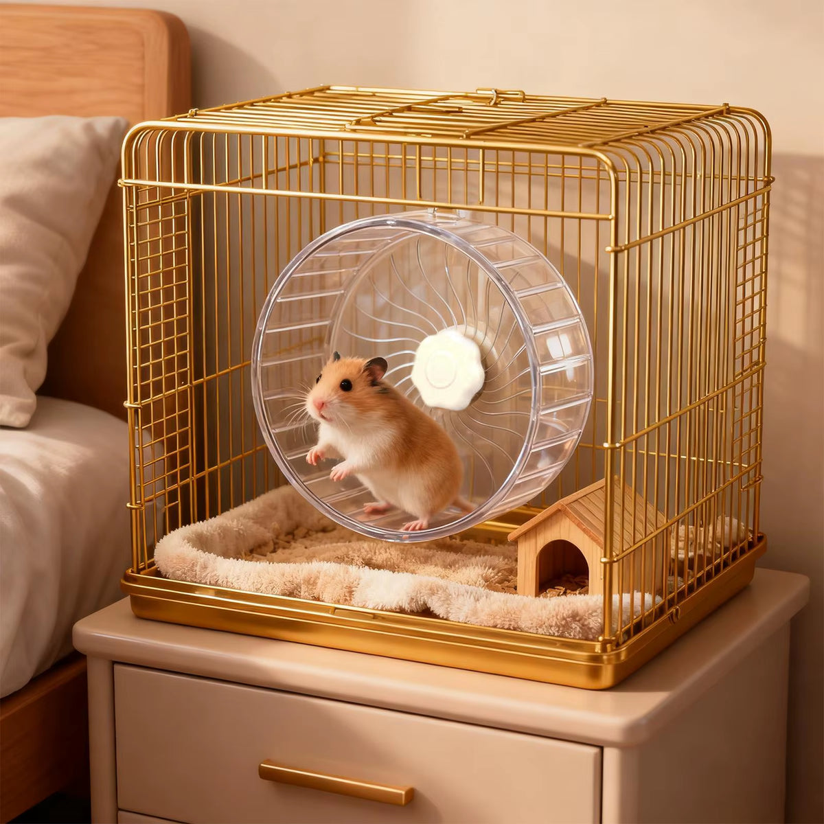 Silent Hamster Wheel Quiet Double Bearing Spinner Gerbil Small Animals Running Wheel for Mice Dwarf Animals Pets Cage