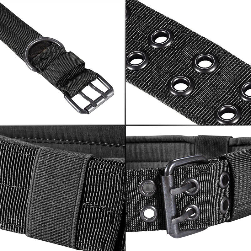 Wide Nylon Dog Collar with Metal Buckle – Neoprene Lined