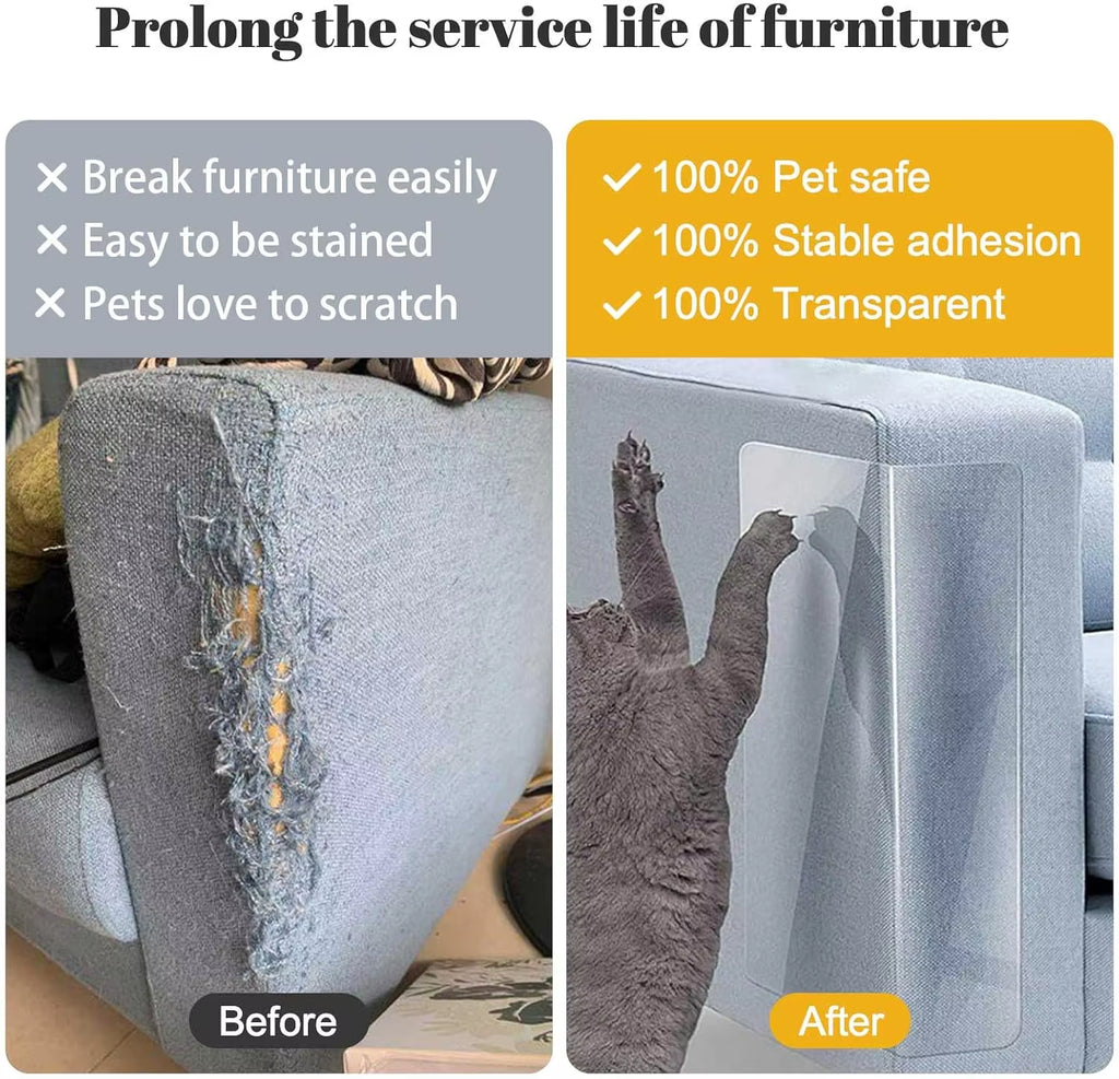 Clear cat scratch couch protector