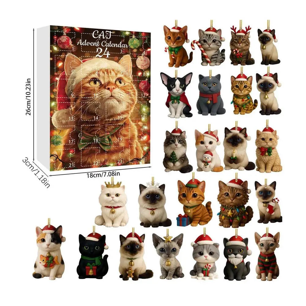 Cat advent calendar ornament