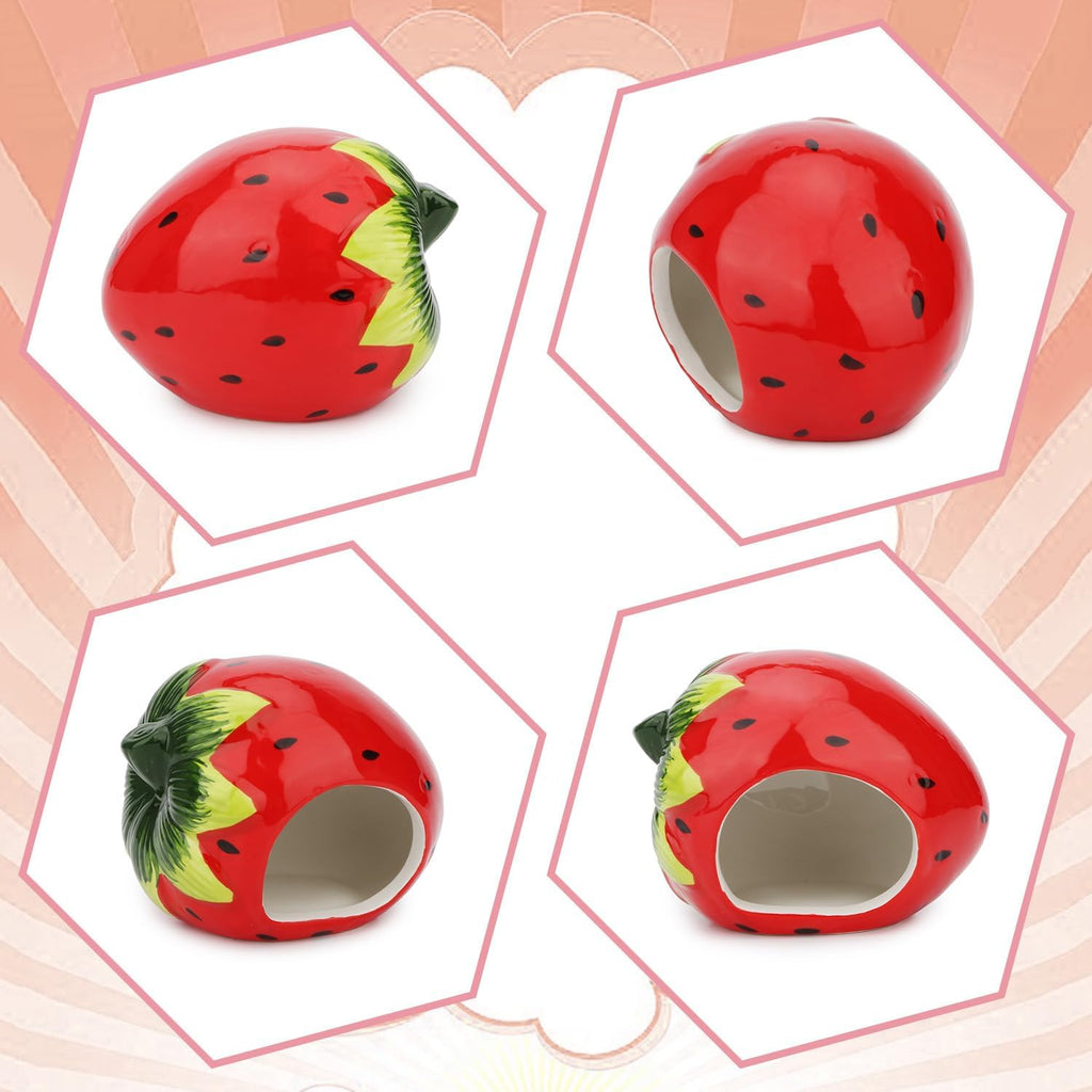 Ceramic Hamster Hideout House – Red Strawberry