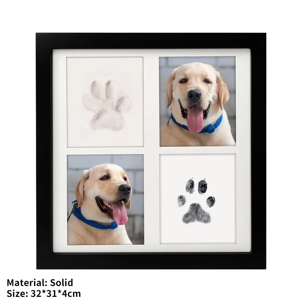 Diy Hand and Footprint Kit Ink Pads Photo Frame Handprint Paw Print Kit Dog Frame Pet Memorial Picture Frame with Pawprints Kit