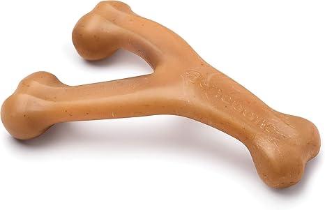 Durable Dog Chew Toy – Wishbone Shape with Real Bacon Flavor