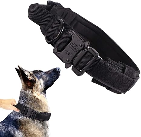Tactical Dog Collar and Leash Set – Adjustable Military-Style Training Collar for Medium & Large Dogs