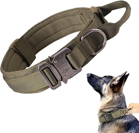 Tactical Dog Collar and Leash Set – Adjustable Military-Style Training Collar for Medium & Large Dogs