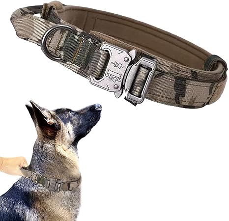 Tactical Dog Collar and Leash Set – Adjustable Military-Style Training Collar for Medium & Large Dogs