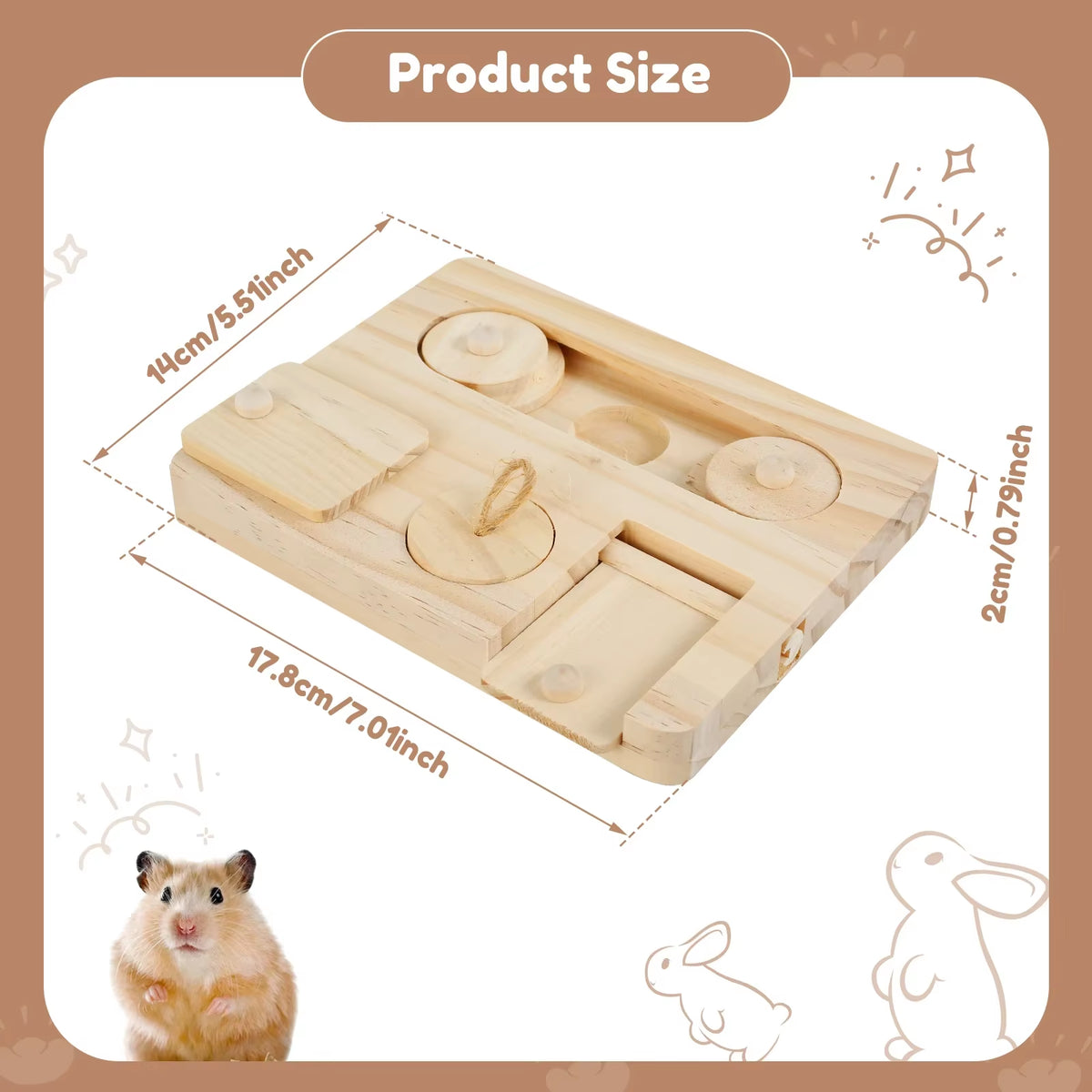 Wooden guinea pig foraging toy