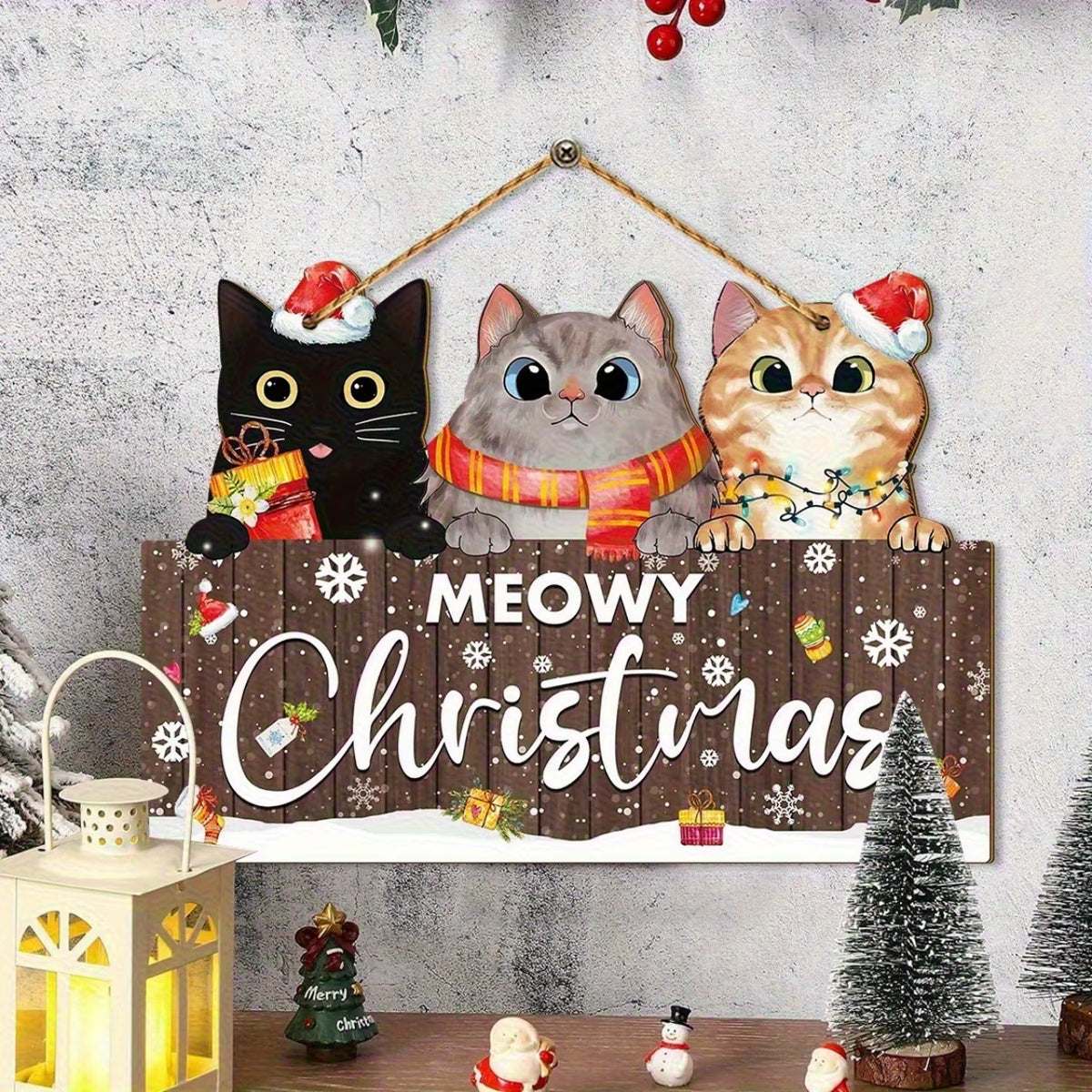Wooden cat Christmas ornament – photo 4