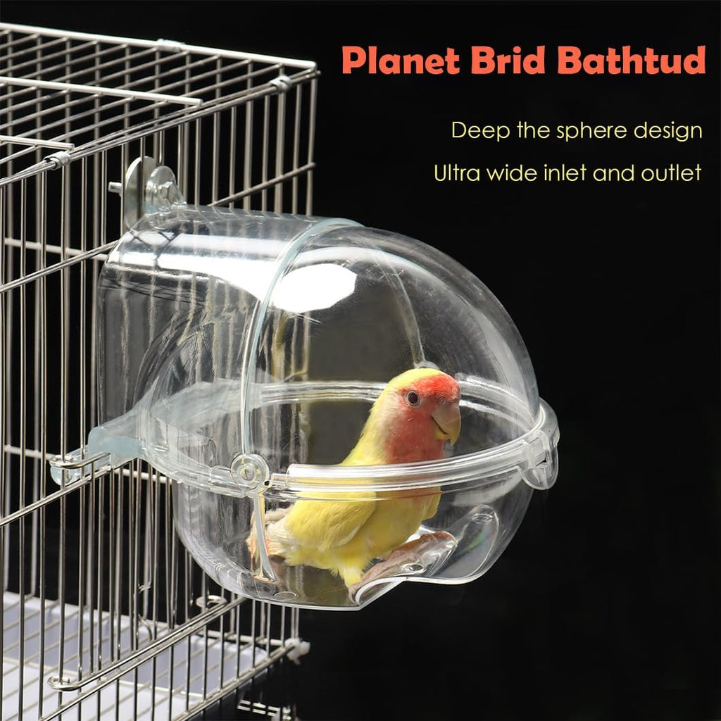 Transparent Hanging Bird Bath – Round Planet Design