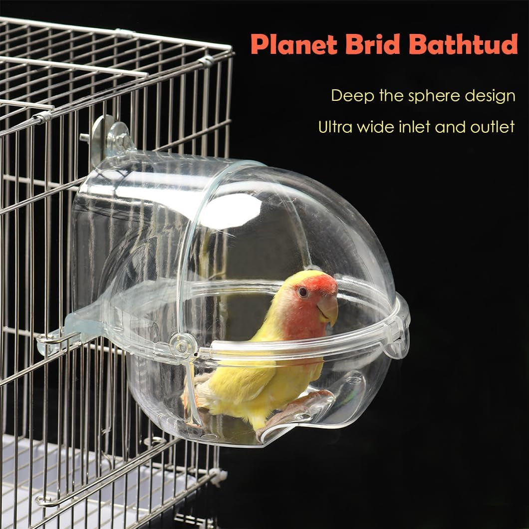 Transparent Hanging Bird Bath – Round Planet Design