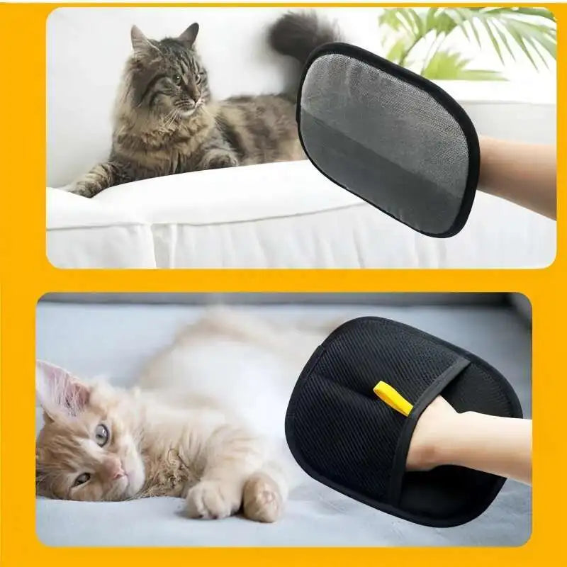 1/2PCS Pet Hair Remover Glove Double-Sided Fur Gloves Cat Dog Fur Magnet Gloves for Washing Deshedding Cleaning Carpets Sofas