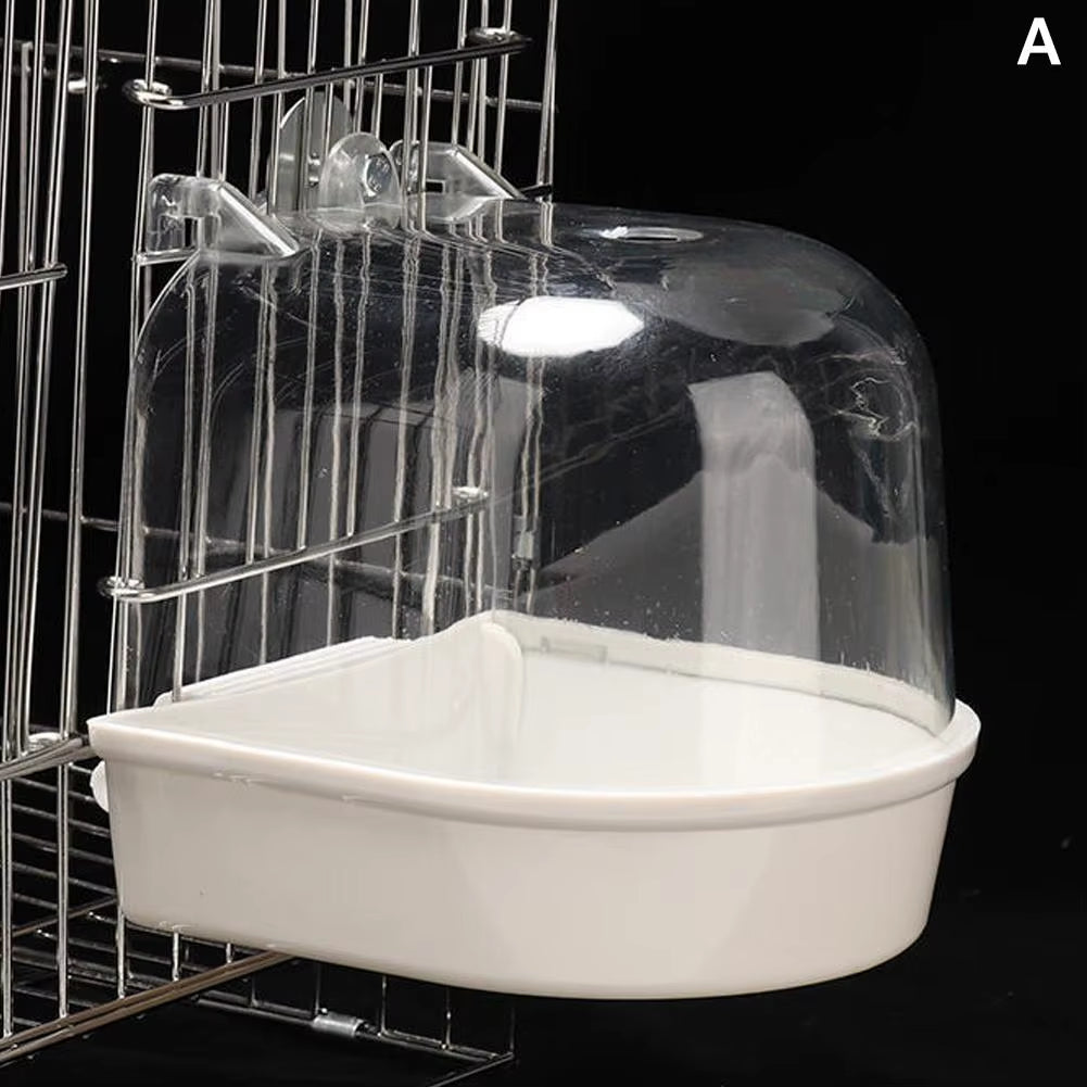 Clear Bird Bath for Cage Parakeet Bird Cage Parrots Bathtub Bath Shower Box Cage for Little Bird Canary Budgerigar Cockatiel