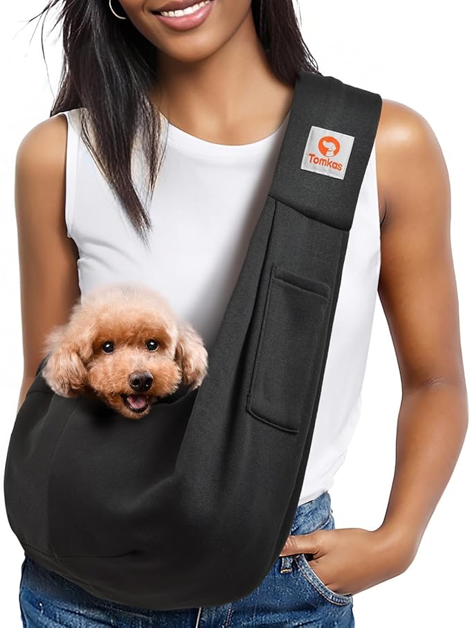 Pet Sling Carrier for Small Dogs and Cats – Hands-Free Travel Shoulder Bag with Safety Belt