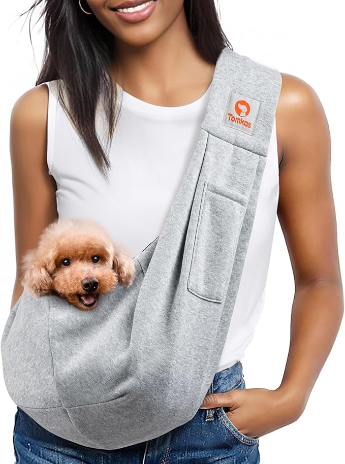 Pet Sling Carrier for Small Dogs and Cats – Hands-Free Travel Shoulder Bag with Safety Belt