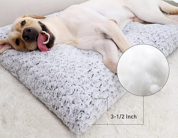 Soft Pet Cushion Bed – Bite-Resistant Winter Dog & Cat Bed with Non-Slip Bottom